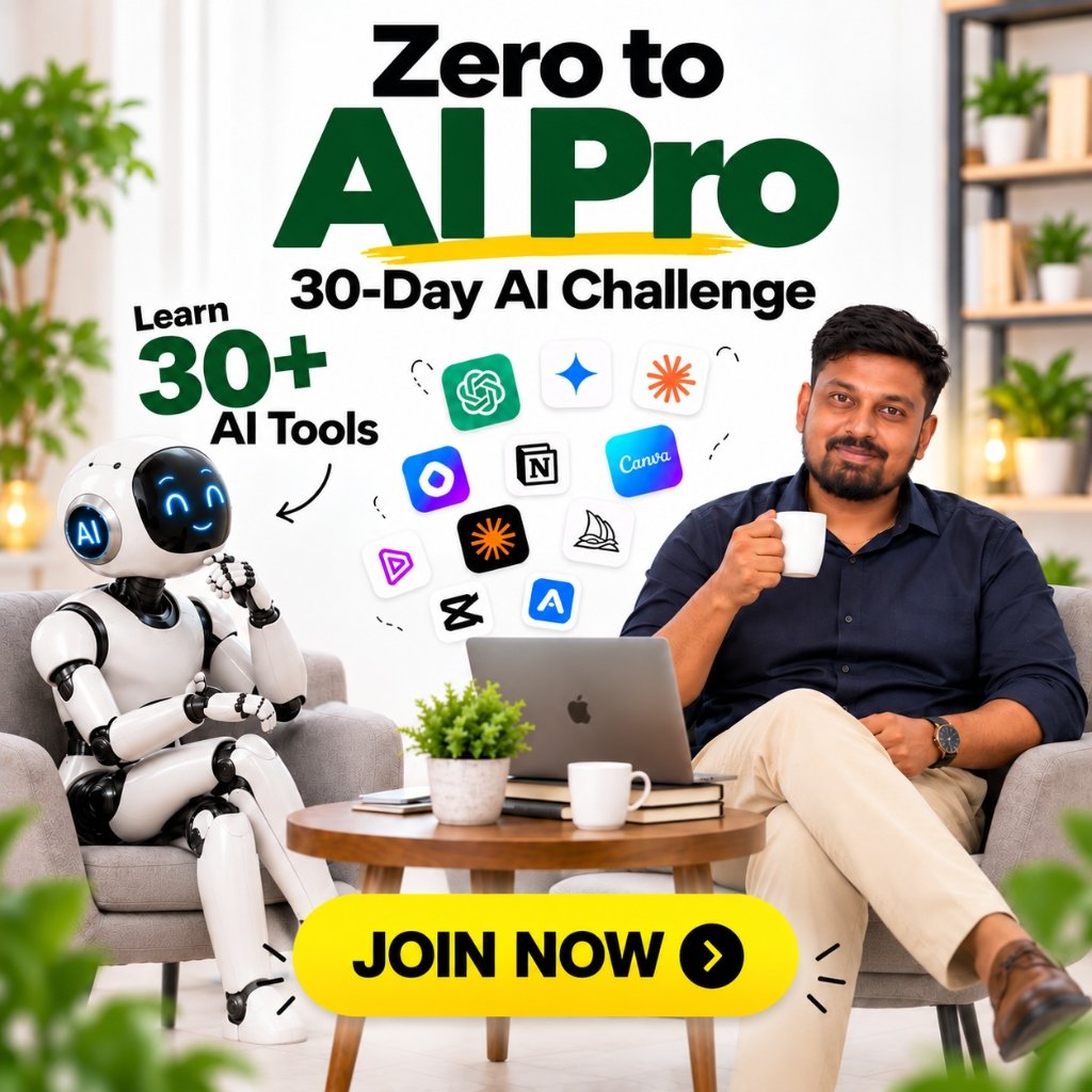 Zero to AI Pro — 30-Day AI Challenge Poster